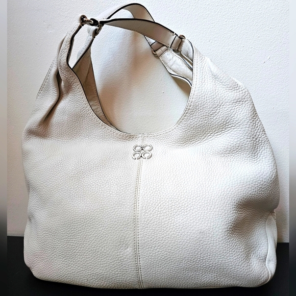 Coach Julia White Pebble Leather Hobo Handbag w/ Magnetic Closure - Picture 1 of 12